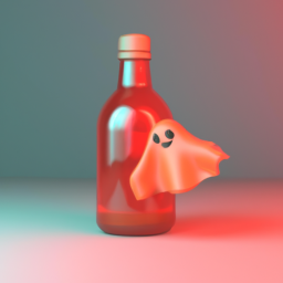 red ghost from bottle